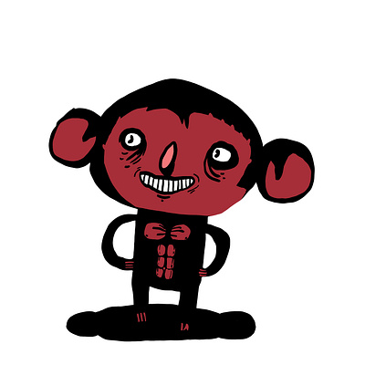 Monkey doodle character design drawing illustration sketch