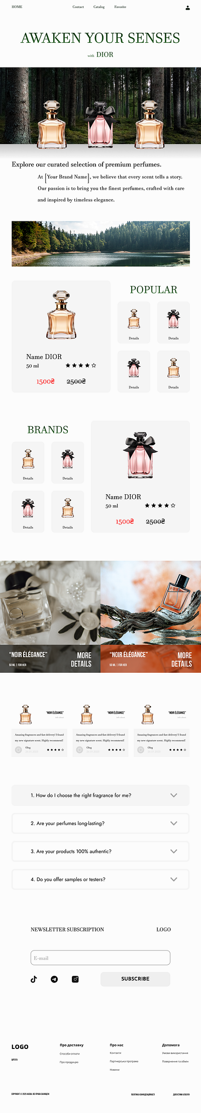 Perfume shop design graphic design ui