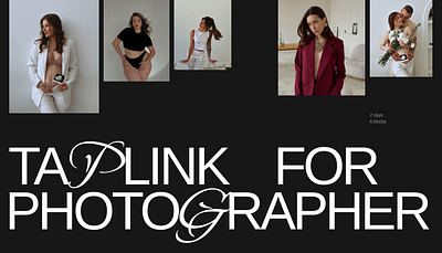 Landing page for photographer figma website graphic design typography ui webdesign