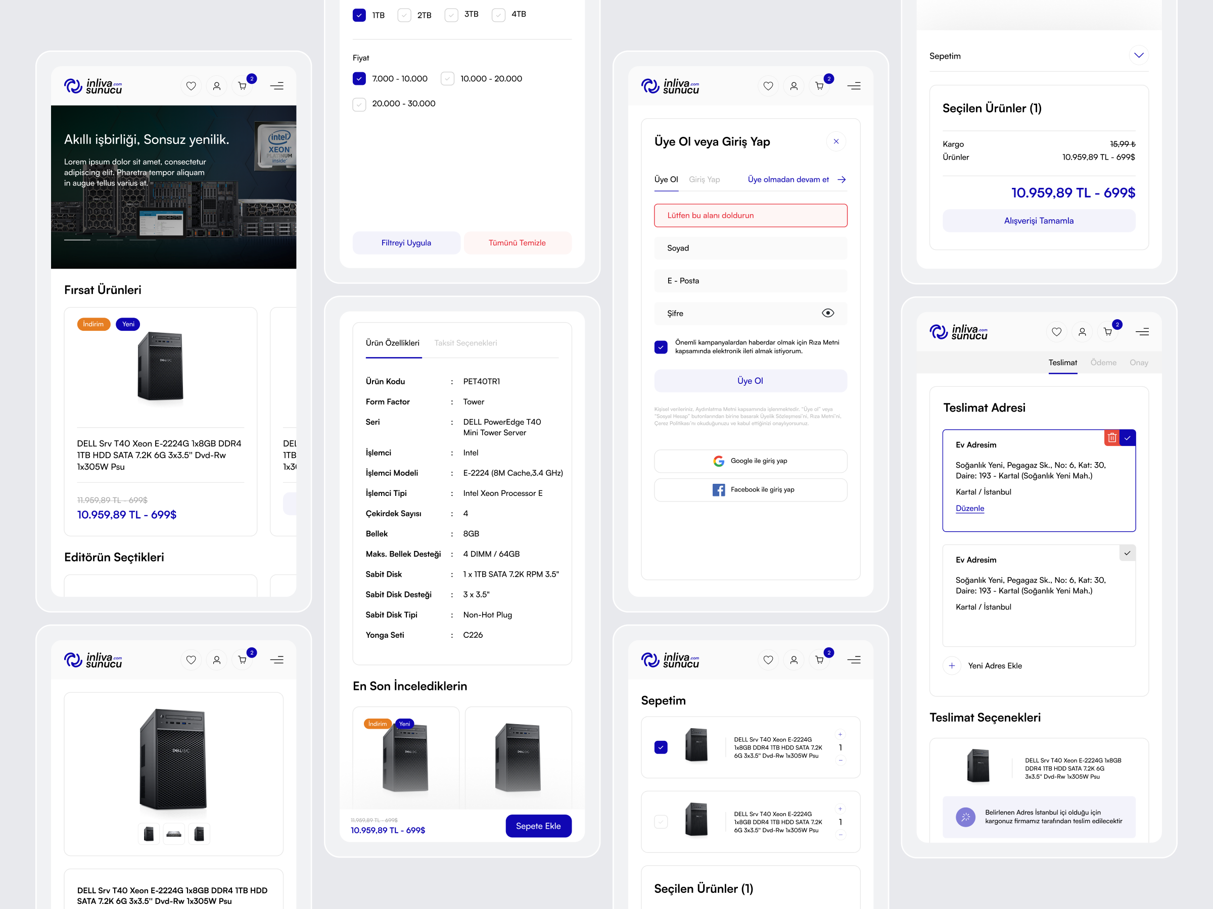 Inliva E-Commerce after effect animation app design e commerce ui ux