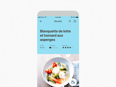 Recipe App - Elegant Mobile UX Design app app design app screen application application design food food app minimalist minimalist design mobile mobile app mobile ui modern recette recipe app ui ui design ui ux