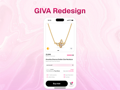 Giva Jewellery Redesign graphic design mobile design redesign ui design