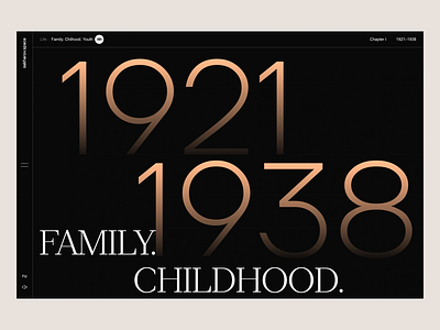 Historical Timeline Landing - Bold UI Design black background dark dark mode dark tone design historical timeline ui ui design user experience user interface ux uxui uxui design web web design website website design