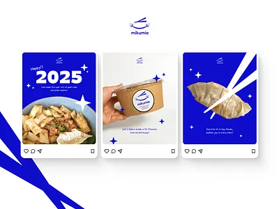 Mikumie Social Media Design blue branding design food graphic design instagram logo post social media social media design social media post