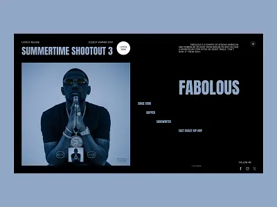 Hero Section - Fabolous art directed branding design editorial design fabolous graphic design hero section hiphop music musician rapper singer ui user interface web design