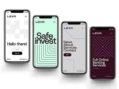 Modern Mobile Banking UX Design app app screen app screens application banking app banking app design blockchain design finance investment lexa lexa app safe invest ui design uxui