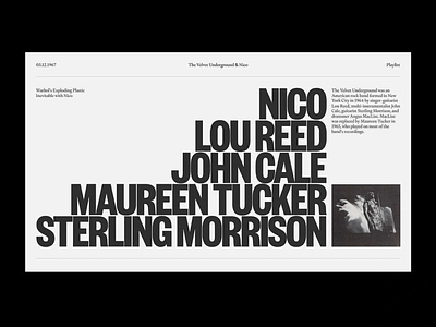 Iconic Band Showcase - Typographic UX Design artistic bold bold typography design interface landing page landing page design minimalist typo typography ui ui design ux design uxui web web design website website design