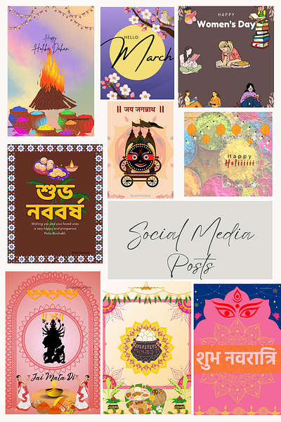 Social media posts/ greetings/ festivities animation branding graphic design logo ui