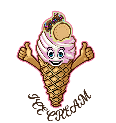 Ice Cream Logo graphic design illustrator logo logo logo design minimal logo modern logo vector vector logo
