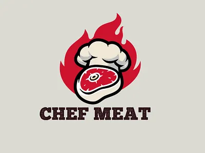Chef Meat Logo design graphic design illustration illustrator logo logo logo design modern logo vector logo