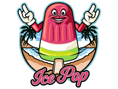 Ice Pop Logo adobe illustrator graphic design ice pop logo illustration illustrator logo logo design minimal logo modern logo vector vector logo