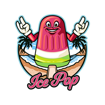 Ice Pop Logo adobe illustrator graphic design ice pop logo illustration illustrator logo logo design minimal logo modern logo vector vector logo