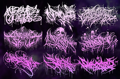 I will design extreme graffiti tag, nu metal, hard techno and me 3d graphic design logo ui
