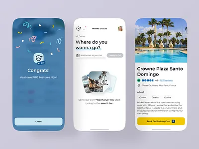Visual Trip Wishlist App android app app design booking design ios mobile mobile app tour travel travel app travel service trip ui ux
