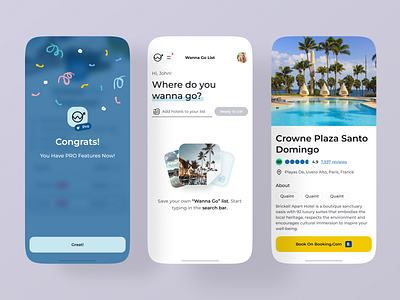 Visual Trip Wishlist App android app app design booking design ios mobile mobile app tour travel travel app travel service trip ui ux