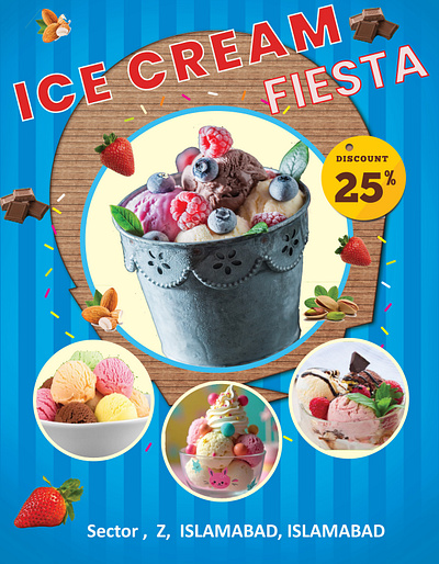 Ice Cream Flyer flyer flyer design graphic design ice cream flyer ice cream poster illustration illustrator photoshop poster