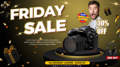 Camera Sale Youtube Thumbnail design flyer graphic design illustration illustrator photoshop poster youtube thumbnail