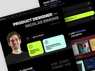 Designer portfolio landing page branding design designer portfolio homepage landing landing page personat portfolio portfolio portfolio design ui ui design uihut web web design web resource web site design web template webdesign website website design