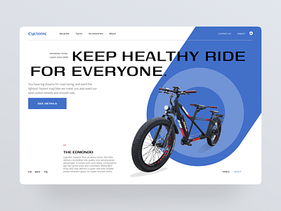 Bold Bicycle Website Hero for Cyclonic 🚴‍♂️ bikeshopui cleanui creativeagency cyclingwebsite ebike ecommerceui figmadesign figmaui herosection homepagedesign landingpagedesign minimaldesign productshowcase rompweb shopifydesign uiux uxuidesign webdesigninspiration webflow websitedesign