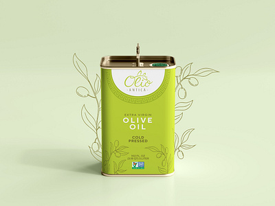 Olio Antica Tin branding design food graphic design olive oil packaging