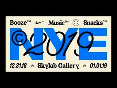 NYE 2019 Event Poster blue letters bold creative creative design creative typography design event event poster graphic design nye playful poster poster design typo typographic design