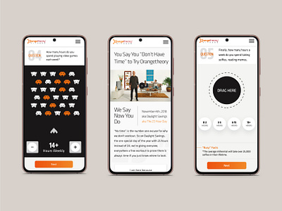 Immersive quiz for Orangetheory interactive orangertheory product design quiz web design