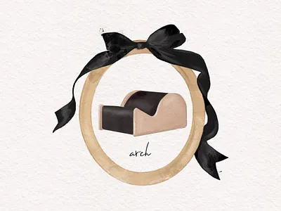 Watercolor illustration of a pilates arch branding graphic design illustration pilates art pilates reformer wellness