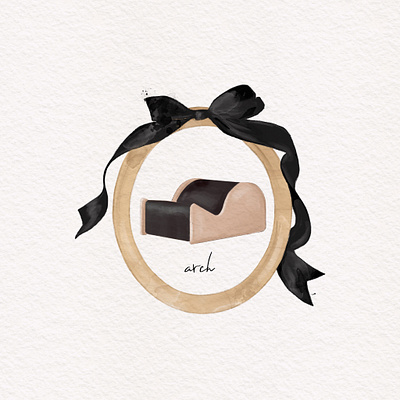 Watercolor illustration of a pilates arch branding graphic design illustration pilates art pilates reformer wellness