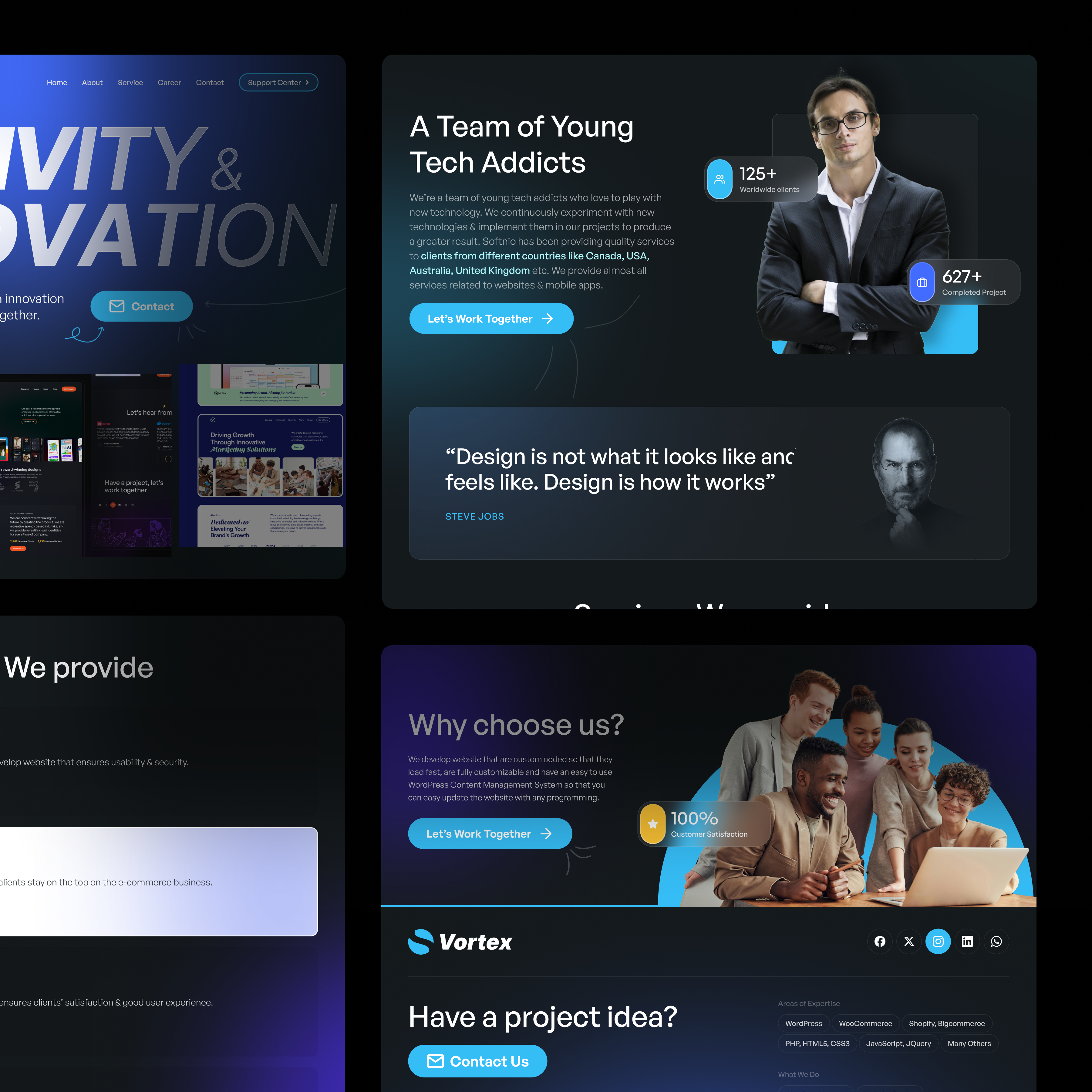 Vortex - Creative Agency Landing Page agency landing page agency website creative ui design design designerzafor digital agency figma design landing page landing page ui modern design trending website ui ui design user interface vortex dzign website design website ui