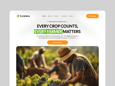 Agro hero section design hero section landingpage ui uiux uiux designer ux