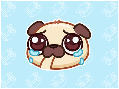 Crying Pug 💦 animal animation cry crying cute dog illustrator motion graphics pug sad sticker stickers tear teardrop tragedy ui vector water