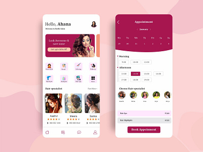 Beauty Salon App Design | Anytime, Anywhere app design graphic design ui ux