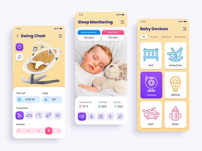 Baby Tech Mobile App design: iOS Android ux ui designer android android app design android app designer app app design app interface app interface designer app ui design app ui designer application application design apps ui design ios iphone mobile mobile app mobile app design mobile applications design mobile ui mobile ui designer