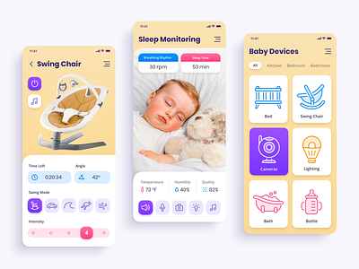 Baby Tech Mobile App application design interface mobile product startup ui ux
