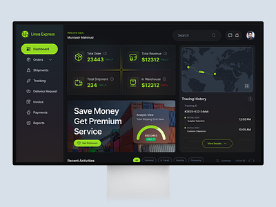 Logistics Dashboard UI/UX Design app branding design graphic design illustration logistics logistics dashboard logistics saas dashboard logo minimal saas saas dashboard ui ux vector