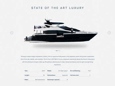 Luxury Yacht charter landing page landing page ui ux