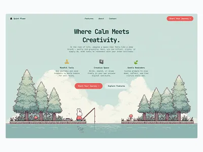 Peaceful Landing 🌿 design header landing landing page minimal saas ui web design