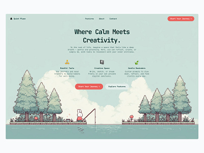 Peaceful Landing 🌿 design header landing landing page minimal saas ui web design