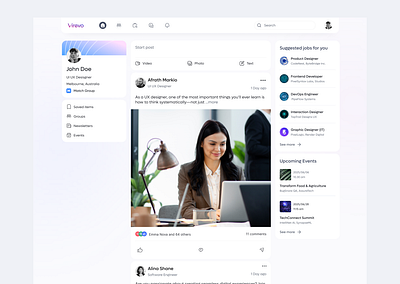 LinkedIn Redesign home page dribbble graphic design home home page inspiration link linkedin linkedin home page linkedin redesign linkedin view post view redesign post redesihn revamp ui ui design ui ux ux