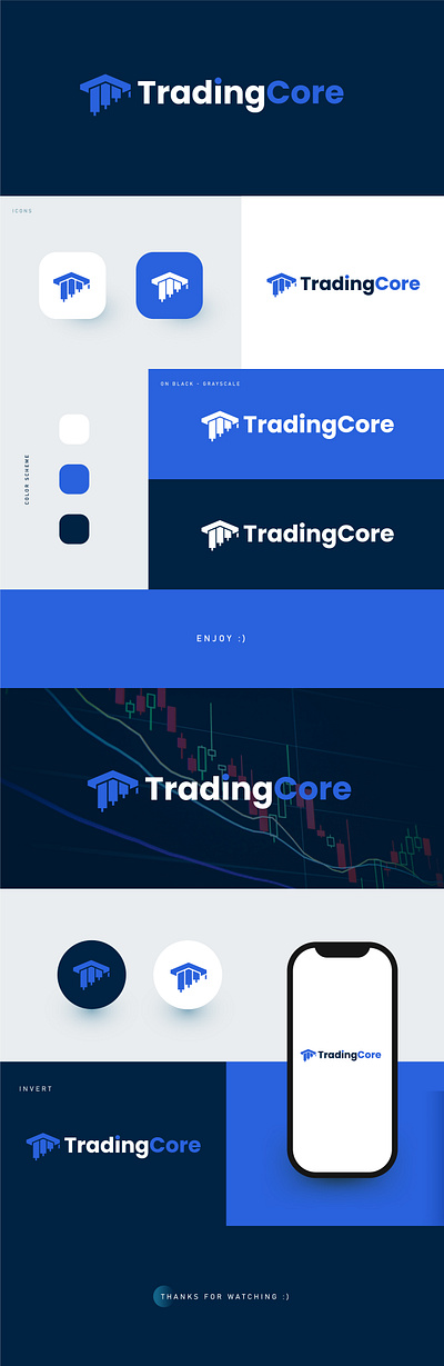 Trading Core Logo Design company logo logo logo design logo designer minimalist logo modern logo trading logo website logo