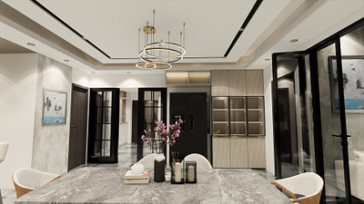 DINING ROOM AND DINNER WAGON 3d 3d modeling 3d rendering architechture architect architectural design architectural rendering interior design