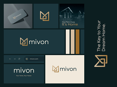 Mivon: Home Logo Branding Design. architecture brand identity branding design graphic design home illustration logo logo design vector