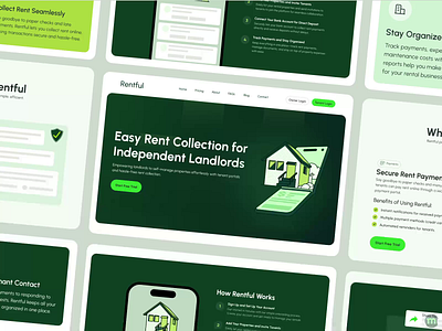 SaaS Landing Page Design, House Rent Collection UI/UX Design animation branding figma design graphic design landing page realestatetech redesign saas saas landing page ui ui animation uiux user experience userinterface ux uxui expert web website design website revamp