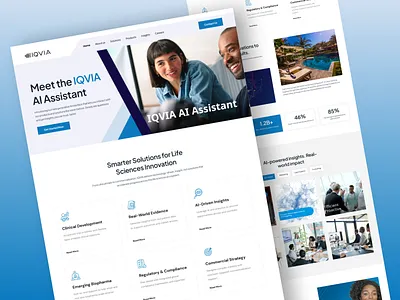 IQVIA – Modern B2B AI Assistant Website UI/UX Design website ui ux designer