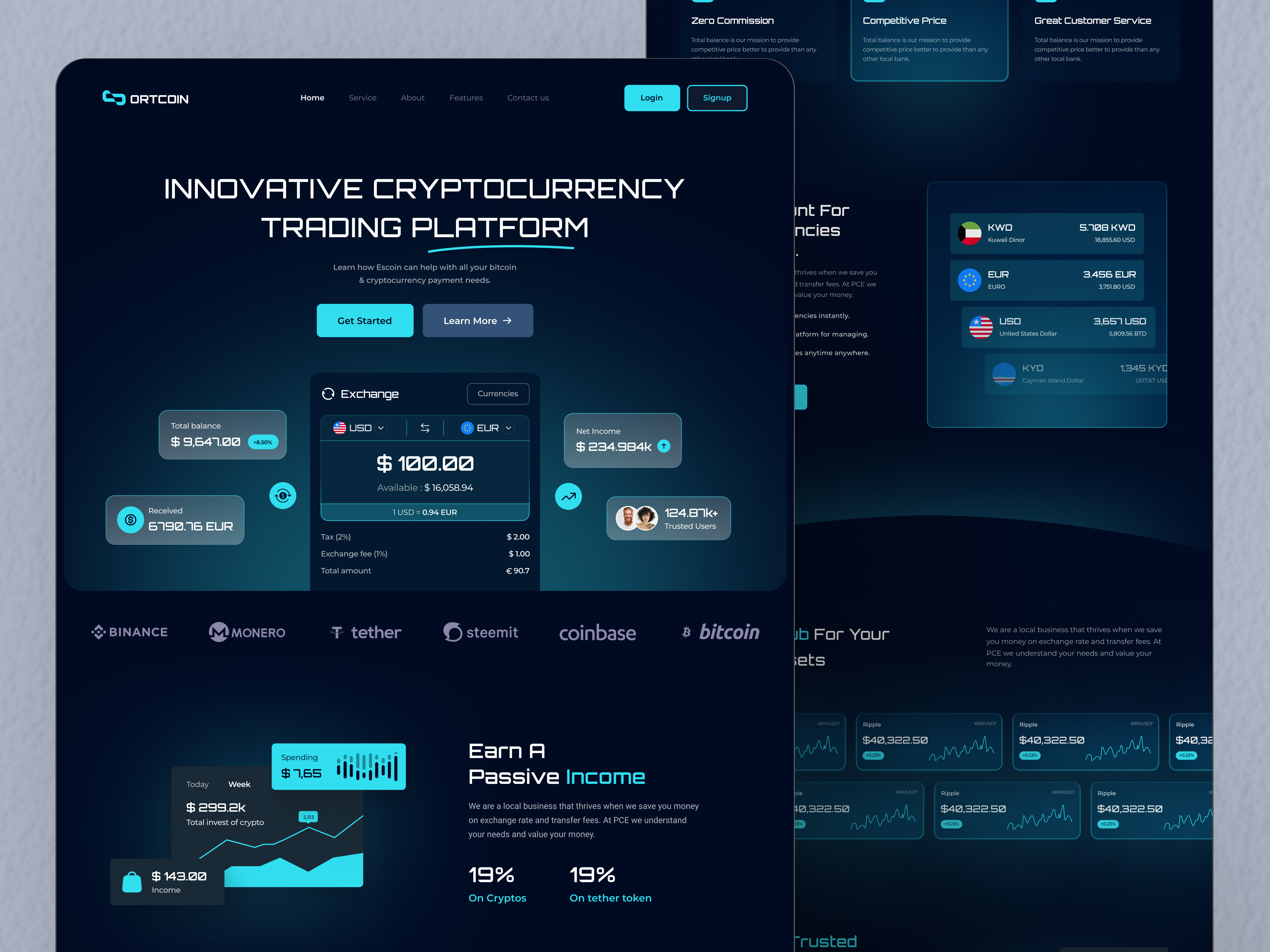 Crypto Currency Web Design crypto crypto cyrrenct crypto web dark theme dark website design design inspiration design trend figma finance ui ui design uiux uiux design