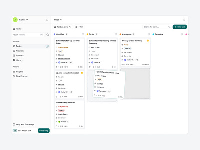Kanban Task View dashboard kanban ui