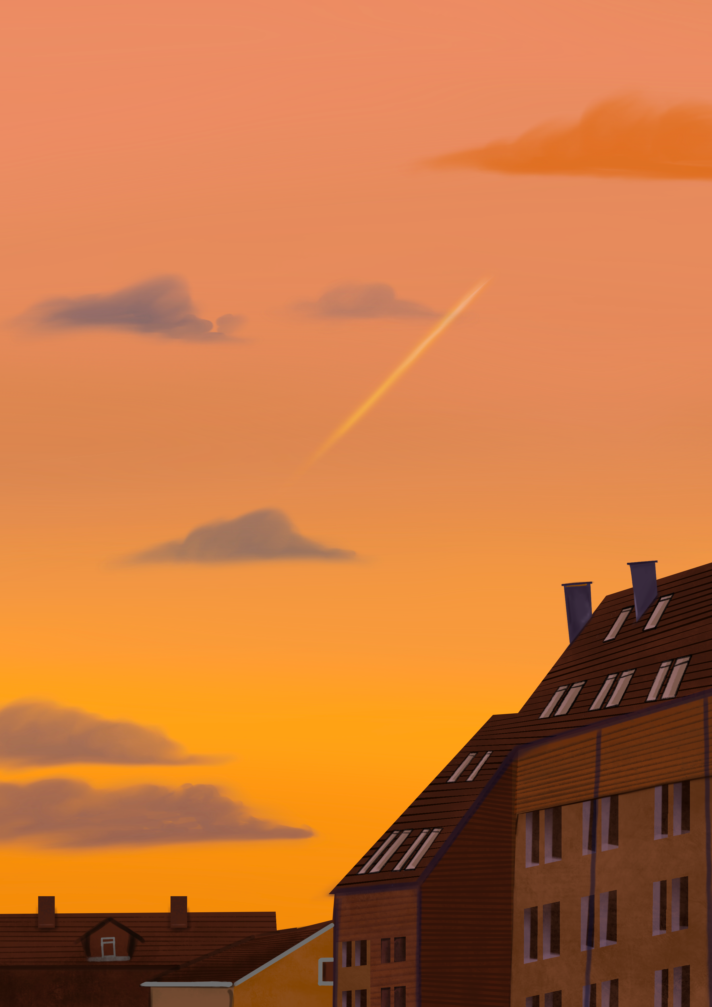 city sunset buildings city digital painting fresco illustration painting pleinair pleinairpril pretty sky procreate sunset