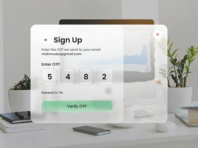 Liquid Glass Sign Up awesome branding creative design glass effect illustration inspirational liqued liquid effect liquid glass login otp verification otp page sign up ui ui design user experiance ux verify otp form