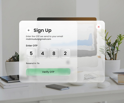Liquid Glass Sign Up awesome branding creative design glass effect illustration inspirational liqued liquid effect liquid glass login otp verification otp page sign up ui ui design user experiance ux verify otp form