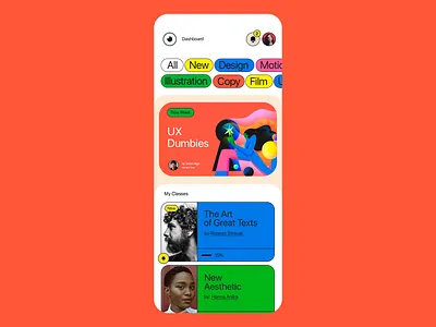 Mobile Learning App Design app design app layout app screens course platform creative ui design mockup design system education app learning app mobile interface mobile learning mobile ui playful design product design typography ui cards ui components ui design user flow ux design
